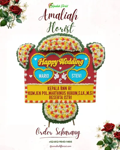 Karangan Papan Bunga Pernikahan di Penarungan